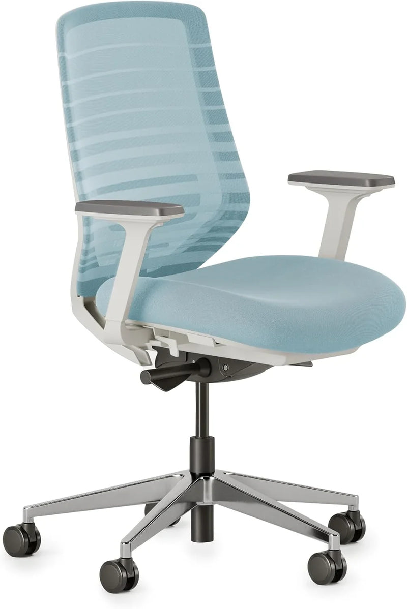 Ergonomic office chair - A versatile office chair with adjustable lumbar support, breathable mesh backrest, and stable wheels - Experience the best comfort and support - Sapphire color T9707
