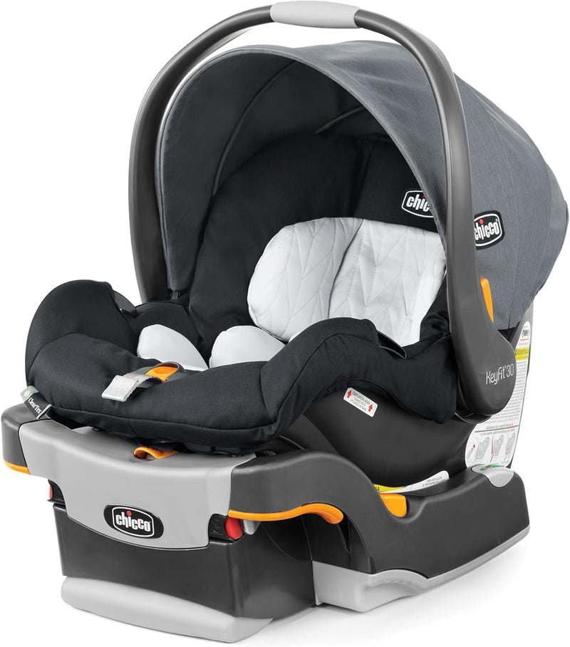 Infant Car Seat and Base, Rear-Facing Seat for 4-30 lbs., Includes Head and Body Support, Compatible with Strollers, Baby Travel Gear - Pewter/Grey C6286