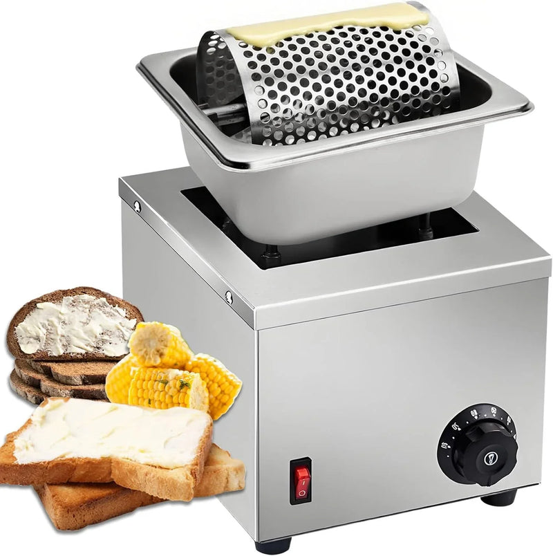Electric Butter Wheel Warmers for Spreads Butter Evenly to Bread, Stainless Steel Butter Roller for Butter Sauces or Oil, for Indoor/Outdoor Picnics Camping BBQ O9631
