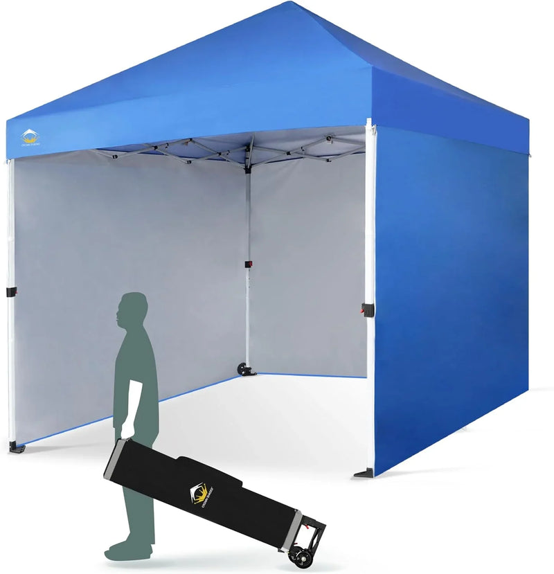 10X10 Comercial Instant Canopy Pop Up Tent with Center Lock (10x10 with 4 Sidewalls, Grey) Z5493
