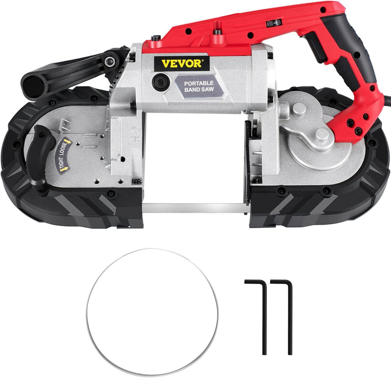 Portable Band Saw, 110V Removable Alloy Steel Base Corded Band Saw, 5 Inch Cutting Capacity Hand held Band Saw,Variable Speed Portable Bandsaw, 10Amp Motor Deep Cut Band saw for Metal Wood K3268