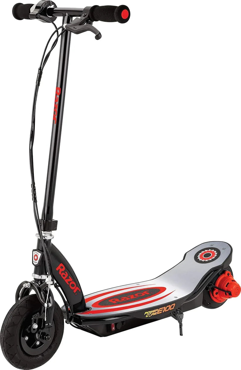 An electric scooter suitable for children over 8 years old - 100-watt hub motor, 8-inch inflatable tires, maximum speed of 11 miles per hour, maximum running time of up to 60 minutes, suitable for users weighing no more than 120 pounds. E3109