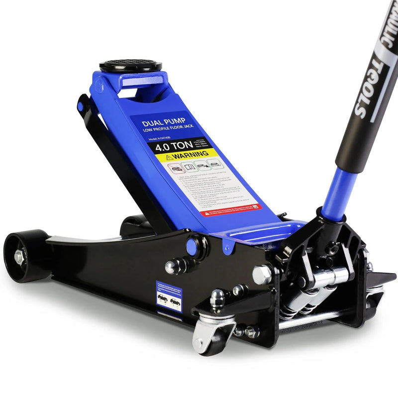 4-Ton Floor Jack, Low Profile Car Jack, Heavy-Duty Trolley Jack Car Lift with Dual Pump Pistons, Lifting Range 4"-21", 8000LBS H8197