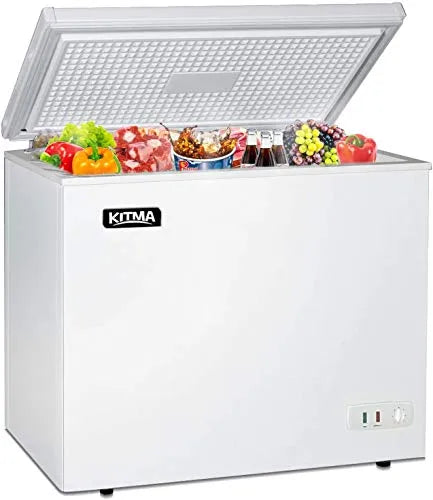 Commercial Top Chest Freezer 7 Cu. Ft - Deep Ice Cream Freezer with Wire Storage Basket, Solid Door, for Groceries, Kitchen, Restaurant White M4657