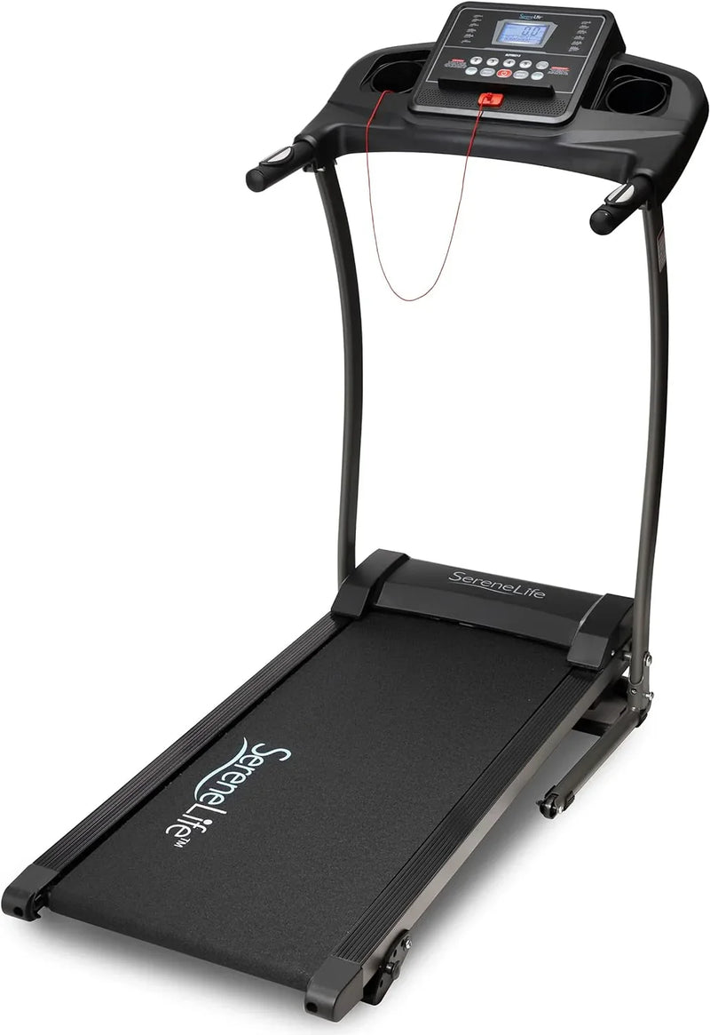 Folding Treadmill - Foldable Home Fitness Equipment with LCD for Walking & Running - Cardio Exercise Machine - Preset and Adjustable Programs - Wireless Connectivity N1585