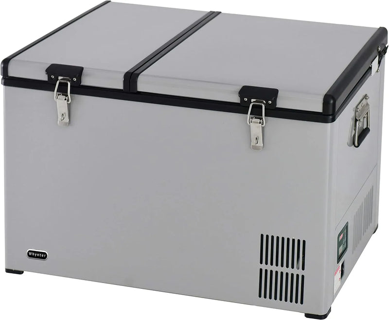 FM-65G 65 Quart Portable Refrigerator and Deep, AC 110V/ DC 12V, Real Chest Freezer for Car, Home, Camping, and RV with-8掳F to 50掳F Temperature Range, Gray, One Size M5224