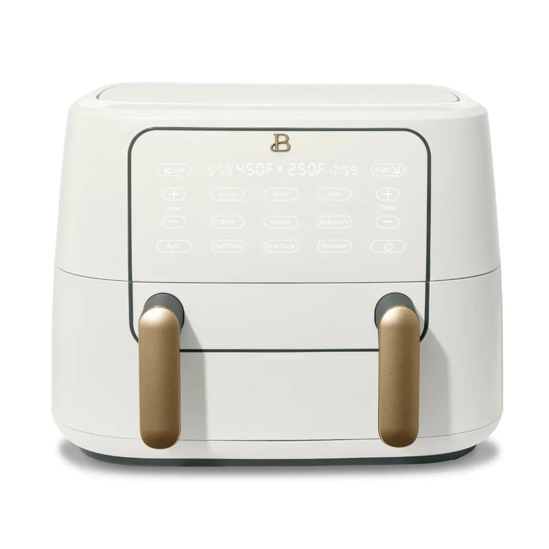 Beautiful 9QT TriZone Air Fryer, White Icing by Drew Barrymore E1671