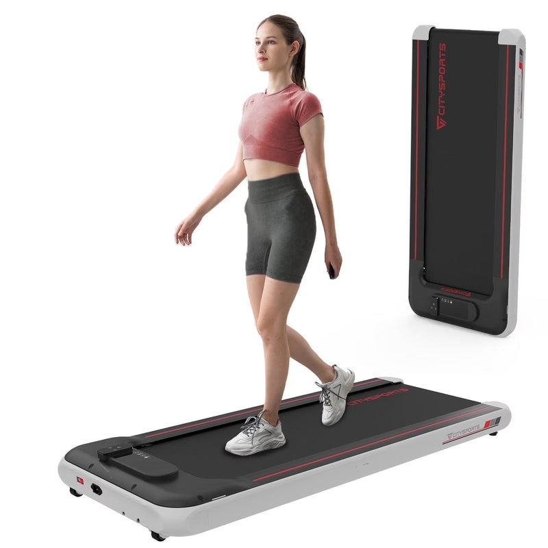 Citysports Treadmill Portable Walking Pad, Adjustable Speed with APP, LCD Screen Calorie Counter, Ultra Thin and Silent (Black White) K1075