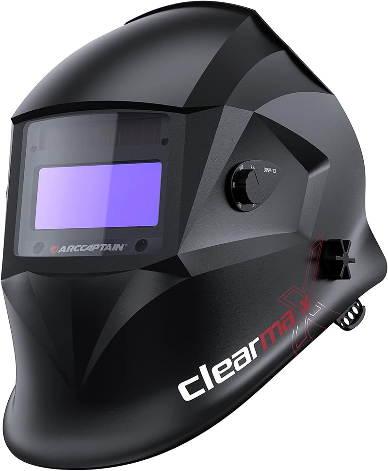 Welding Helmet Auto Darkening, True Color Solar Powered Welding Mask with 4 Arc Sensor, 1/1/1/1 Optical Clarity and Adjustable Shade 4/9-13 Welder Helmet O1996