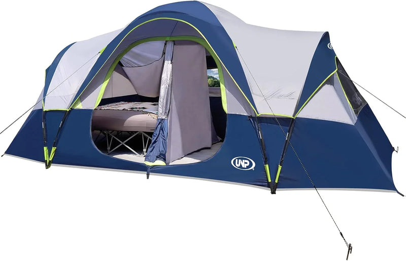 Camping Tent 10-Person-Family Tents, Parties, Music Festival Tent, Big, Easy Up, 5 Large Mesh Windows, Double Layer, 2 Room, Waterproof, Weather Resistant, 18ft x 9ft x78in Z5239