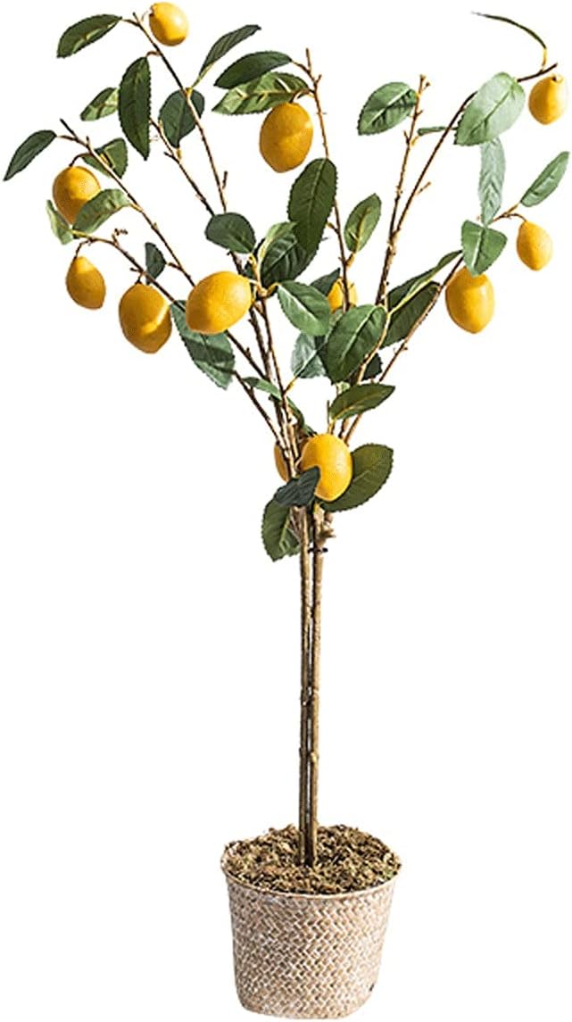Fake Bonsai Tree The Artificial Plant Small Potted Plant Decorates The Artificial Flower Lemon Tree, 37 Inches High, It is A Good Choice Both Indoors and Outdoors. Artificial Bonsai Tree N7668