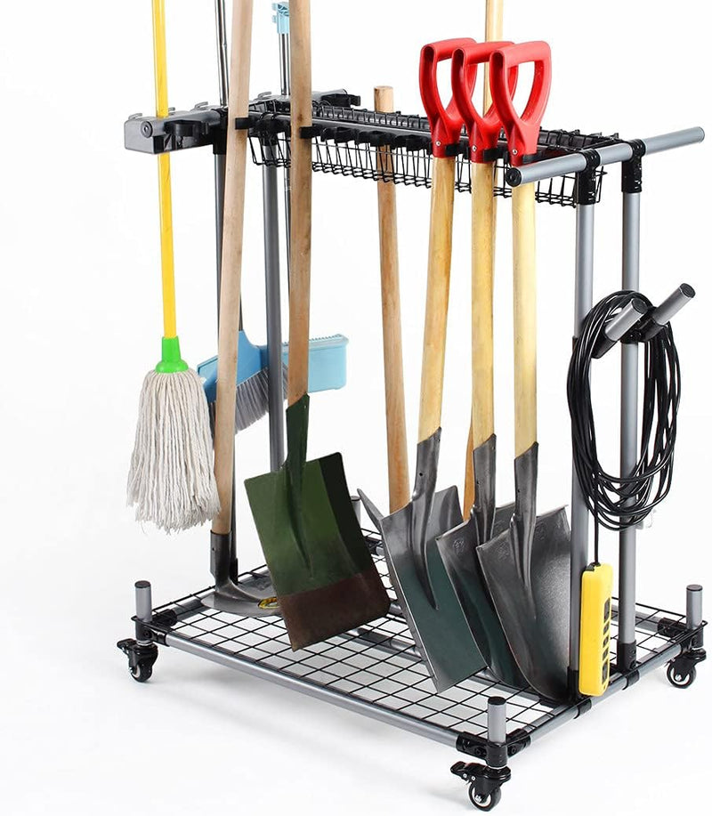 Metal Garden Tool Organizer Large Tool Rack Garage Storage Holder K9202