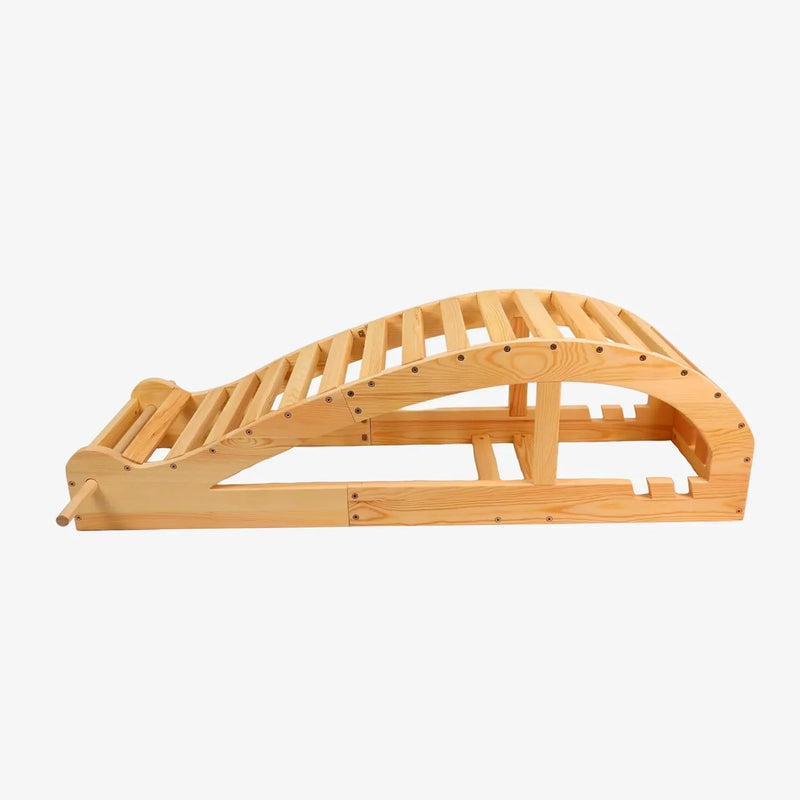Yoga Inverted Pole Pose Seated Cushion - Wooden backward bend seat cushion, designed for deep stretching and enhancing flexibility; Large-sized backward bend cushion, providing better support effect E3214