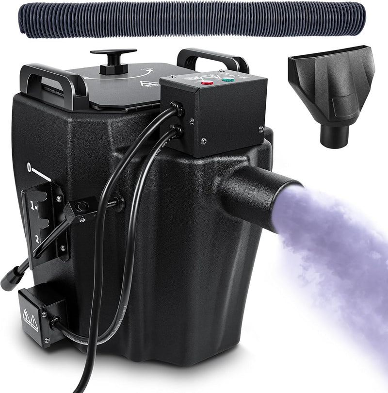 Dry Ice Fog Machine, 3500W Low Lying Fog Machine, Dry Ice Machine with Tube Nozzle High Density Fog Smoke for Wedding Party Events Stage Concert Club Performance DJ (Black) J9674