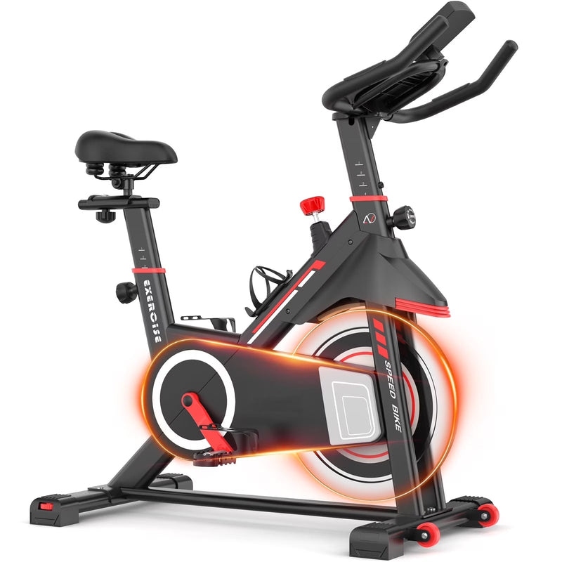 ANCHEER Exercise Bike for Home,Heavy Duty Indoor Stationary Bike with Comfortable Seat Cushion,300lbs Max Weight Capacity,Home Gym Cardio Workout... O3880