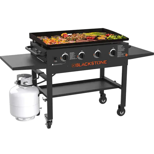 4-Burner 36" Griddle Cooking Station with Side Shelves J6792