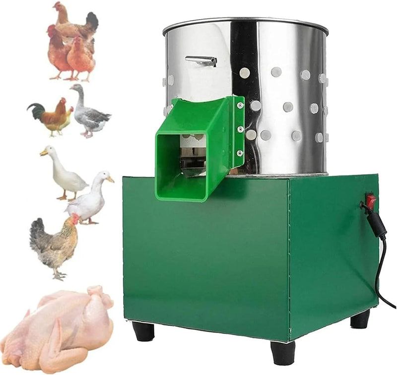 Chicken Plucker, Poultry De-featherer with 110 Rubber Fingers, 60W High-Efficiency Hair Plucking, Stainless Steel, for Duck Goosey Farm T5133