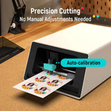 Color sticker printer and cutter - A multi-functional sticker manufacturing equipment that combines DIY creativity, custom label and gift production. Thermal transfer digital printing device, 300 DPI resolution, precise artificial intelligence automa