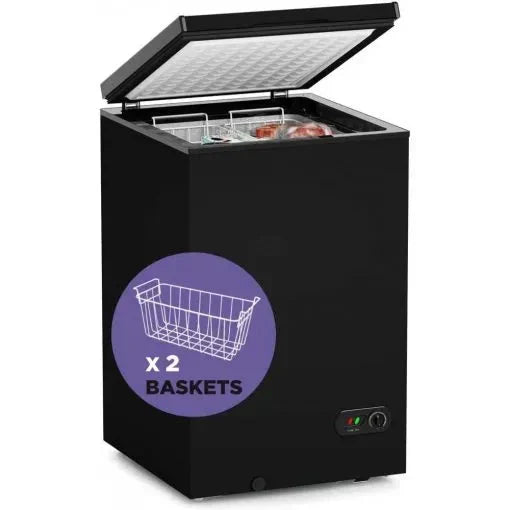 Chest Freezer – 3.5 Cu Ft with 2 Removable Baskets – Reach In Freezer Chest – Quiet Compact Freezer – 7 Temperature Settings – Black U1025