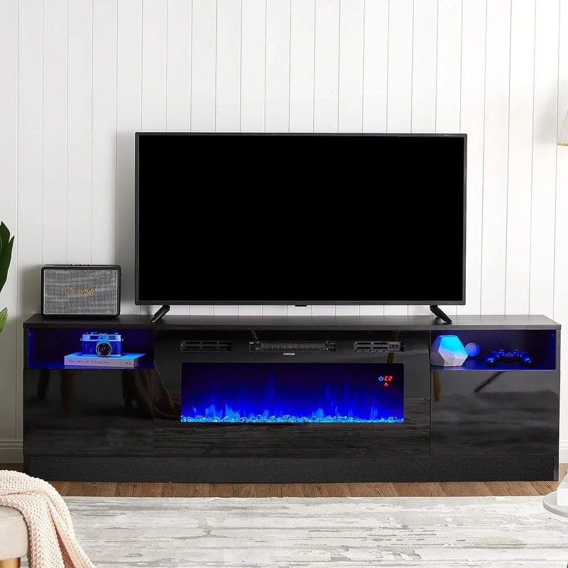 Fireplace TV Stand with 36" Electric Fireplace, LED Light Entertainment Center Y8360