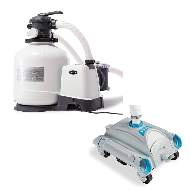 3000 GPH Above Ground Sand Filter Pump and Automatic Vacuum F9124