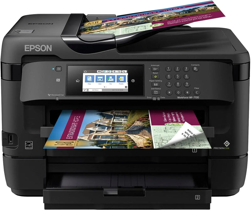 Wireless wide-format color inkjet printer, featuring functions of copying, scanning, faxing, wireless connection and Ethernet. R0565