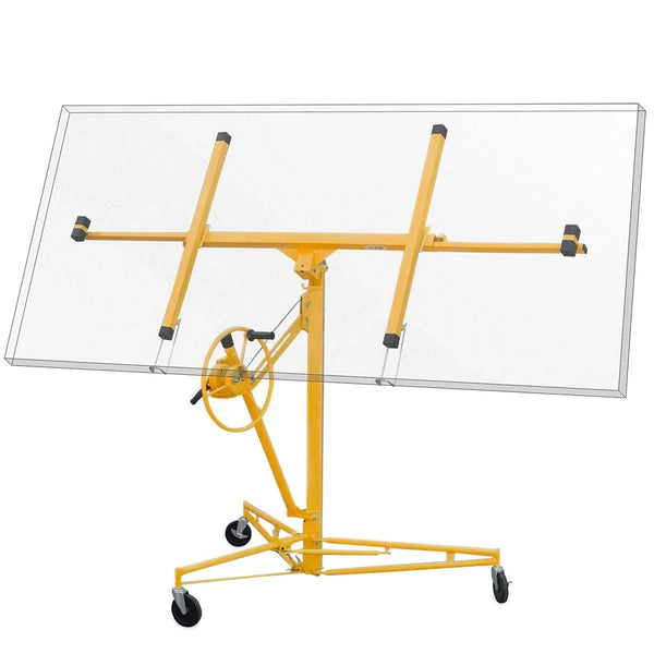Drywall Lift 11' Yellow Rolling Sheetrock Panel Hoist Jack M7524