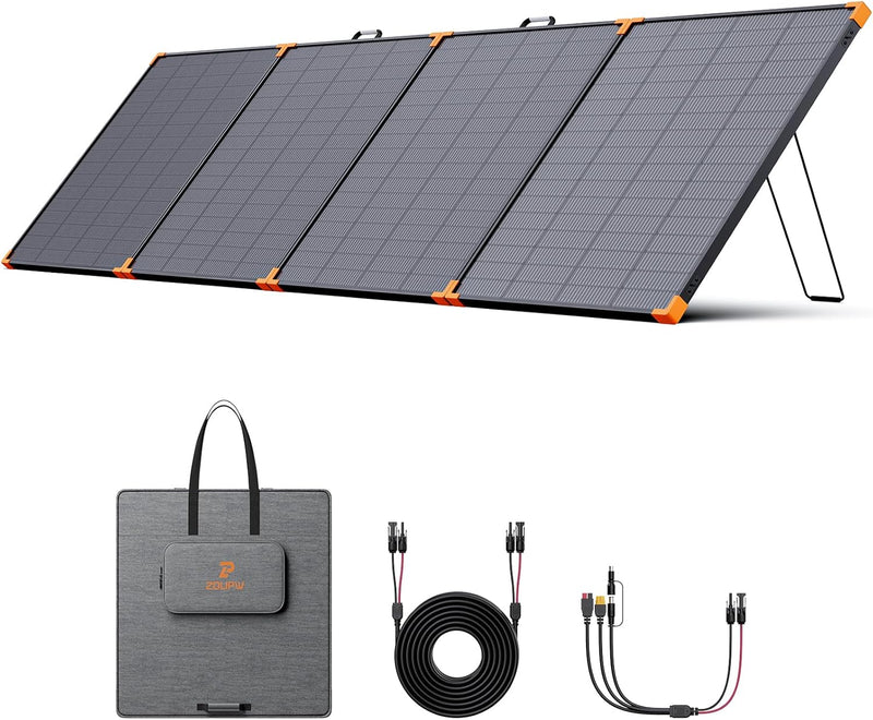 350-watt portable solar panel, suitable for power stations, hurricane emergency supplies, 43-volt foldable solar charger (25% efficient, IP68 waterproof rating, 4 reinforced stands, suitable for camping and RV travel) A8285