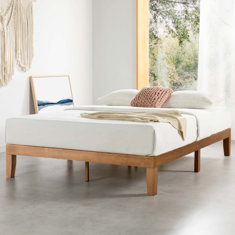 Mellow 12 Inch Solid Wood Platform Bed with Wooden Slats L4264