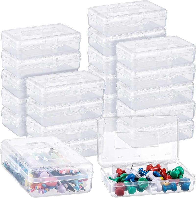 100-piece set. Large-capacity transparent pencil case. Large-capacity hard plastic crayon case. Large-capacity classroom storage box. Suitable for both boys and girls (in various colors) N5239