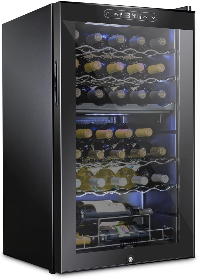 Schmecke Wine Fridge, Dual Freestanding Wine Refrigerator, 33 Bottle Wine Cooler N8188
