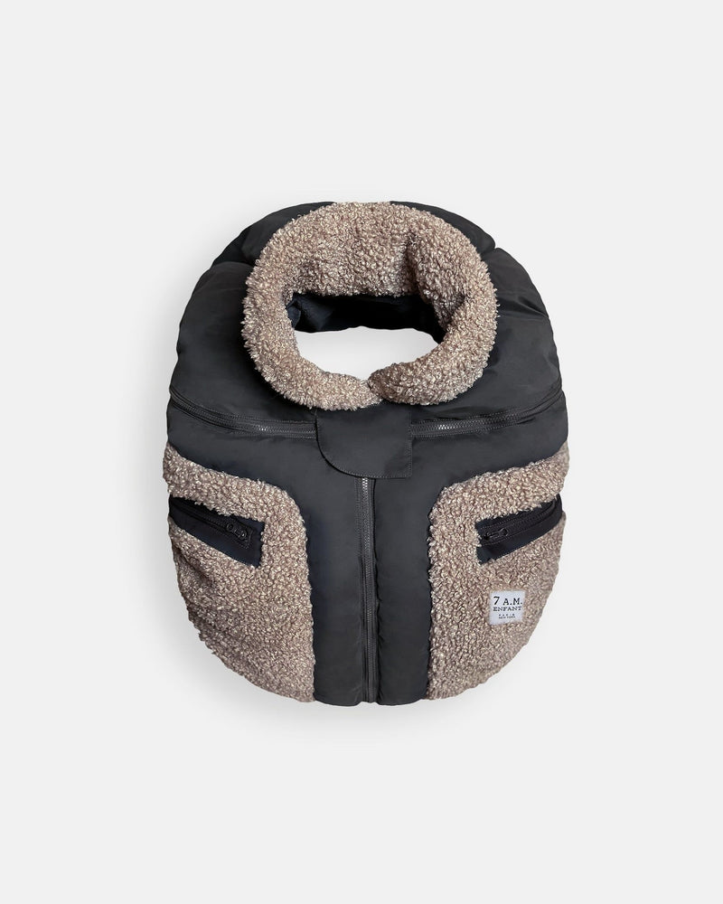 Enfant Car Seat Cocoon - Black - Applique Oatmeal P5653