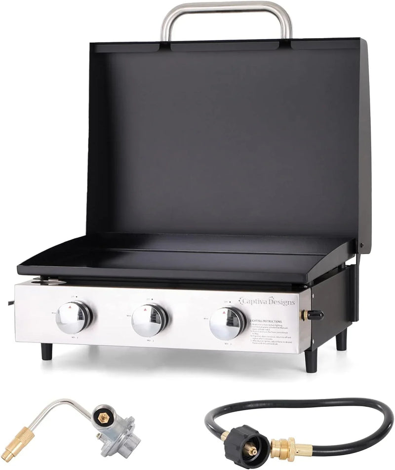Burner Gas grill with side burner and enameled cast iron grille 42,000BTU outdoor cooking stainless steel propane grill Garden grill N8441