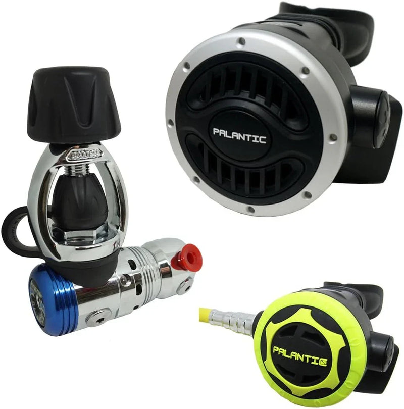 Yoke Regulator & Octopus Combo for Scuba Diving | High-Performance Over-Balanced Regulator, Silicone Mouthpiece, 27" Hose, Large Purge Button, 36" Yellow Octopus Hose C1881