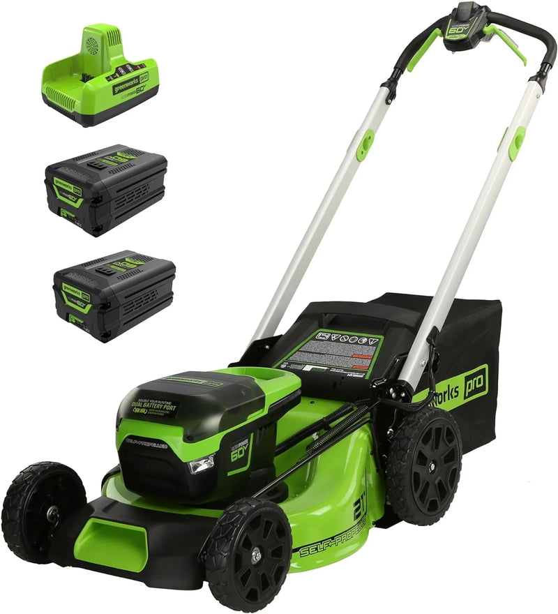 60V 21” Cordless (Self-Propelled) Lawn Mower, 2 x 4.0Ah Batteries and Dual Port Rapid Charger L6616