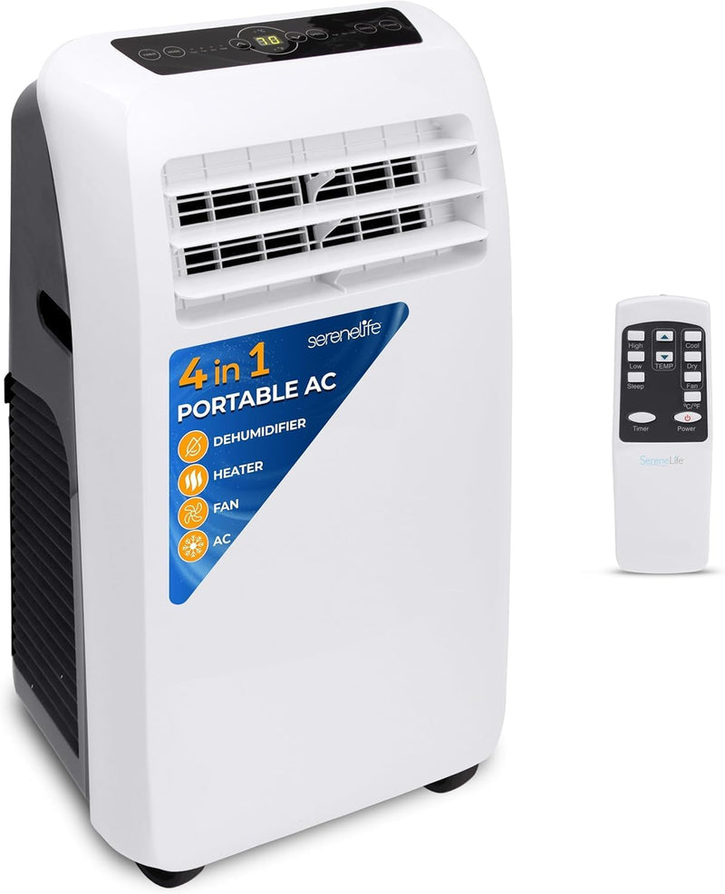 10,000 BTU Portable Air Conditioner– 4-in-1 AC Unit w/Cooling, Dehumidifier, Heater, & Fan– Includes Remote Control, Window Mount Kit, Quiet Operation, 24-Hour Timer I6968