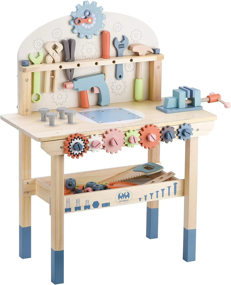 Children's tool table toys game workbench wooden tool table workshop workbench with tool set wooden construction workbench toys P1951