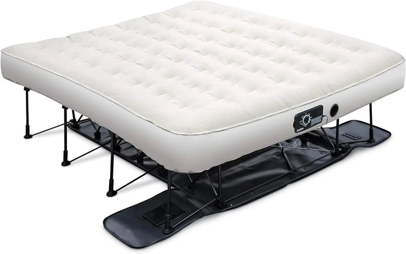 EZ-Bed (King) Air Mattress with Frame & Rolling Case, Self Inflatable, Blow Up Bed Auto Shut-Off, Comfortable Surface AirBed, Best for Guest, Travel, Vacation, Camping I7331