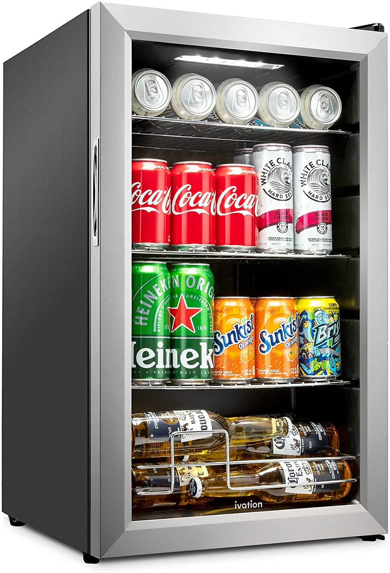 Ivation 101-Bottle Wine Cellar, Freestanding Mini Fridge - Stainless Steel X2469