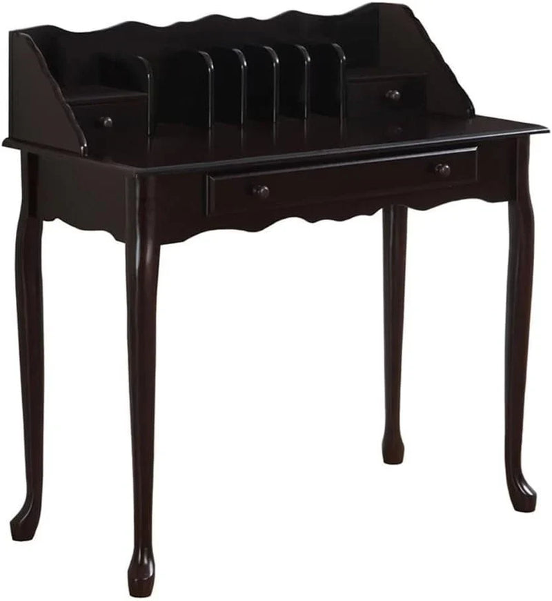 Traditional office desk, made of solid wood, dark cherry wood color, 36 inches in length W7299