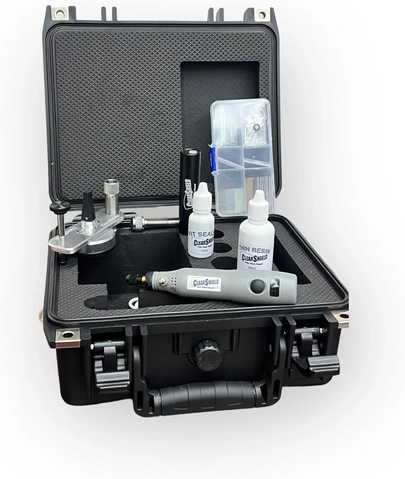 Clearshield Windshield Repair Kit Professional Auto Glass Repair Kit for Rock Chip or Cracks - Restores to a Fine Smooth Finish (1,000 Repairs) E8401