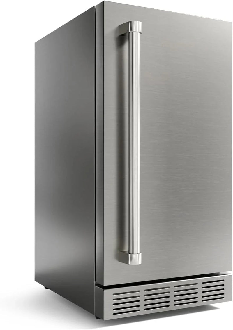 15 Inch Outdoor Refrigerator, Weather Proof Stainless Steel Beverage Beer Cooler Under Counter Fridge, Indoor/Outdoor Refrigerator with 3 Shelves for Patio Kitchen and Commercial Use E0166