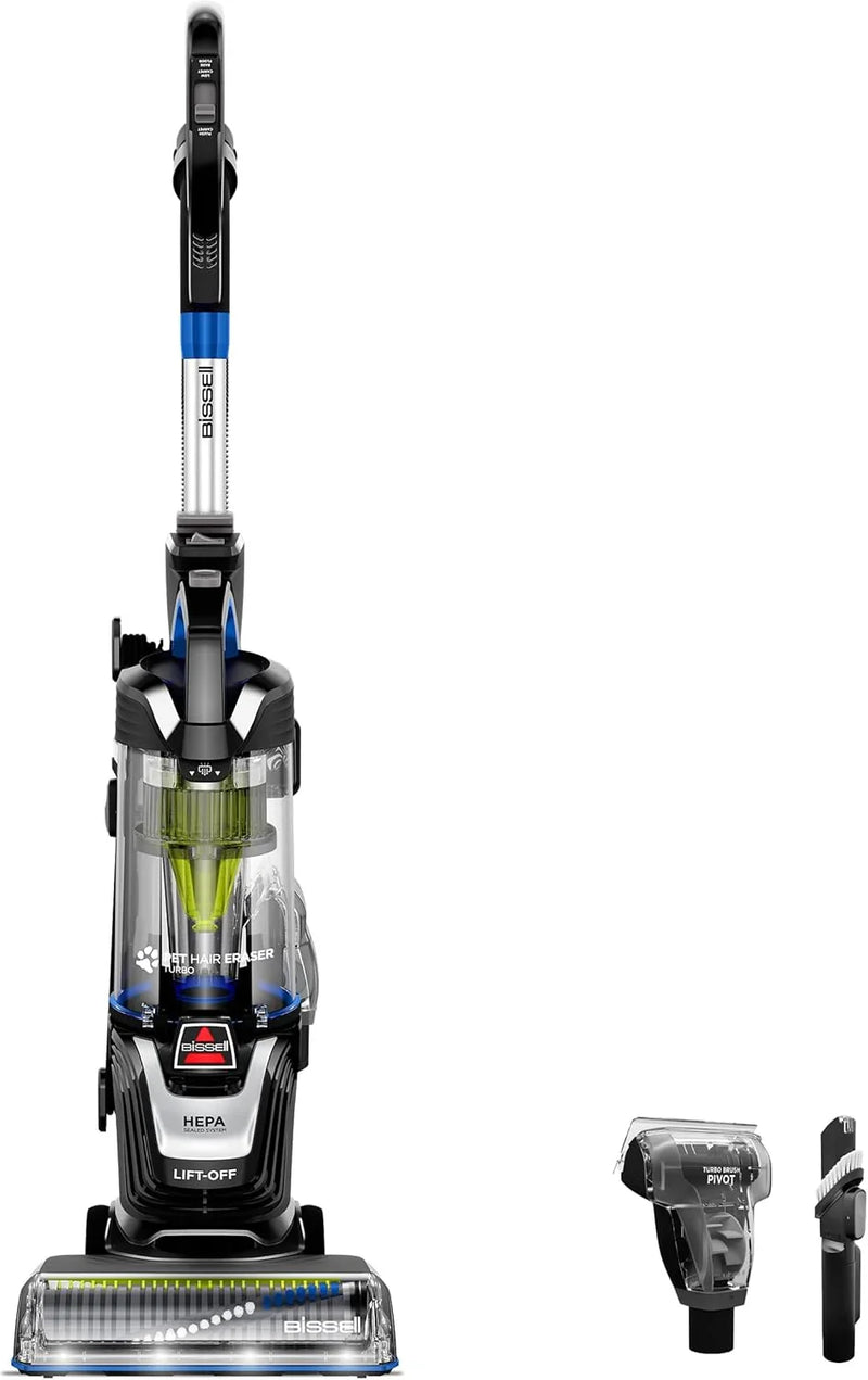 Pet hair remover vacuum cleaner, equipped with an automatic cleaning brush wheel, HEPA filter device, a powerful pet hair collection function with a turbo brush rotating tool, as well as a dust removal brush with lighting and a gap cleaning tool. C9322