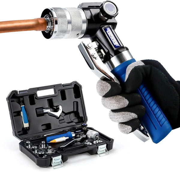 Hydraulic tube expanding tool kit, used to expand 3/8-inch copper tubes to 1-1/8 inches. X5364