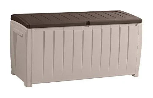 Novel Plastic Deck Storage Container Box Outdoor Patio Furniture 90 Gal, Brown L5225