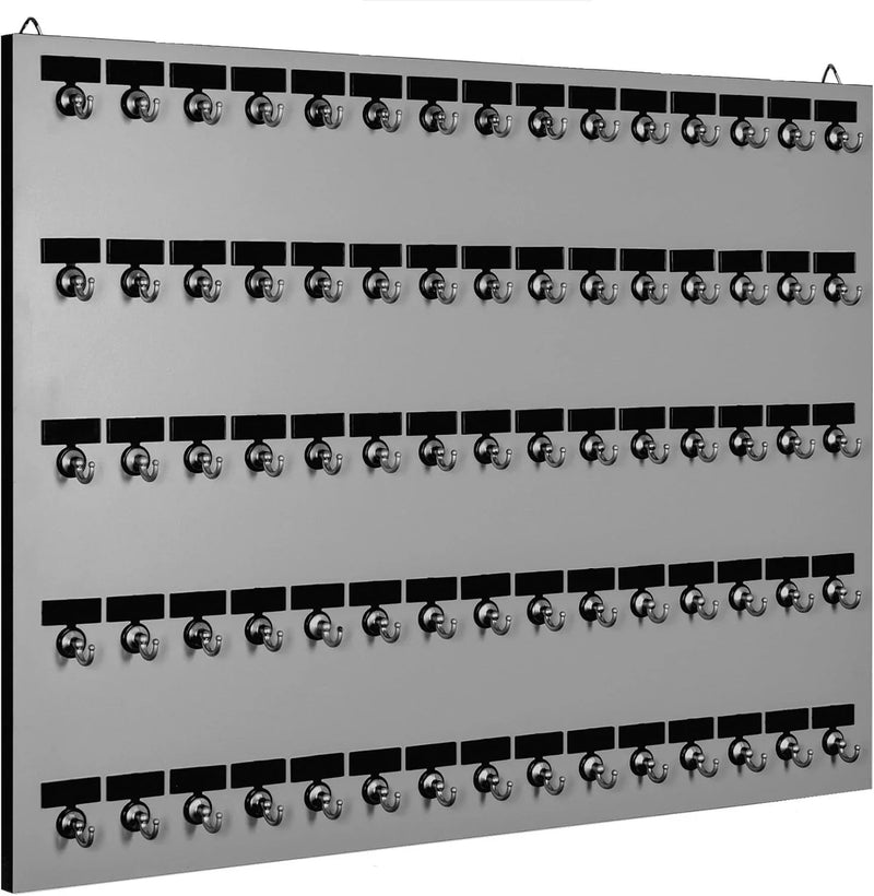 Metal key rack, equipped with 75 metal hooks fixed by bolts L5084