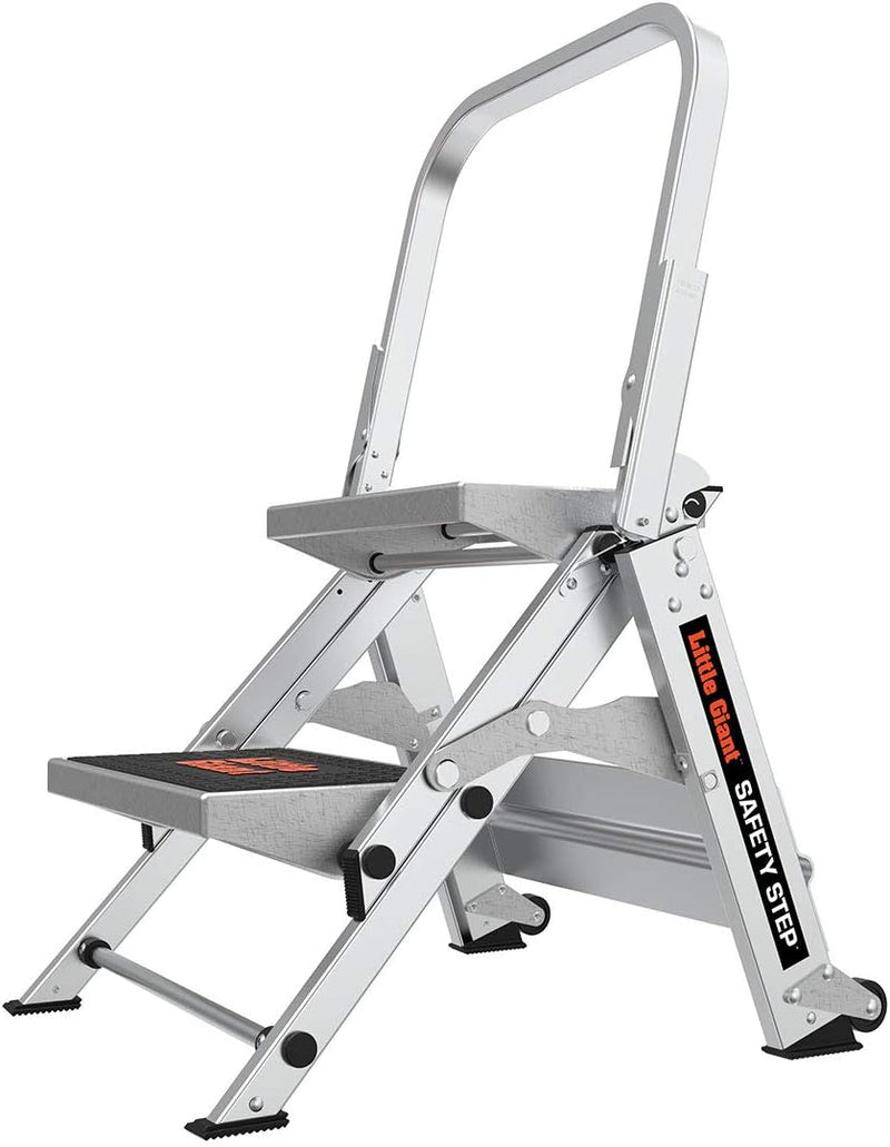Ladder, Safety Step, Three-step Design, 3 feet high, Footrest, Aluminum, Type 1A, Load Capacity 300 pounds F4526