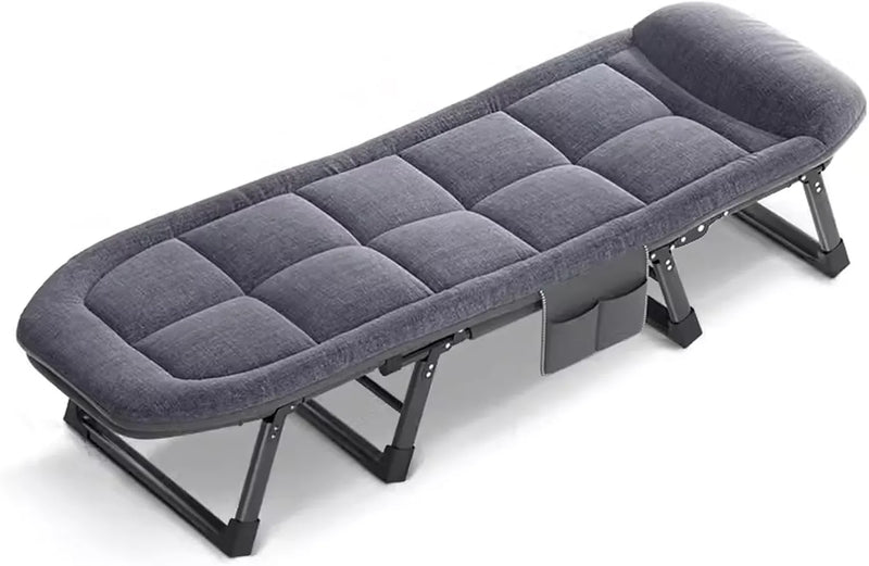 Folding Camping Cot Adults Bed,Adult Folding Bed, Rollaway Bed with Mattress for Adults Queen, High Elastic Sponge Five Adjustable Angles Good Load Bearing, Folding Bed, for Home Outdoor I5193