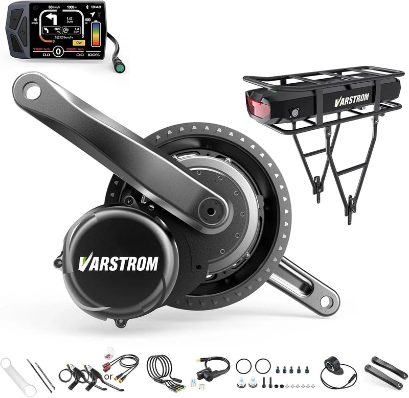 Torque Sensor Tong-Sheng TSDZ8 Mid Drive Motor Kit - 48V 750W Electric Bike Conversion Kit with EKD01 Display and Battery Optional, Compatible with BB 68-73MM Mountain/Road Bikes U1857