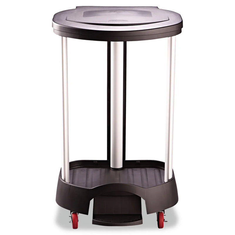 Administrative series floor-standing clothing storage basket / laundry basket, with front locking casters, capacity 30 gallons, black, without handle cover, suitable for hospitals / medical laboratories / commercial premises J1896